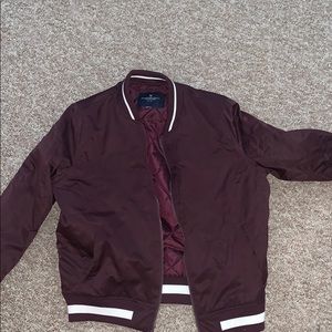 Burgundy bomber jacket